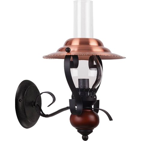Applique murale style lampe pétrole noire E14 Rabalux Enna 7868 (1/4)