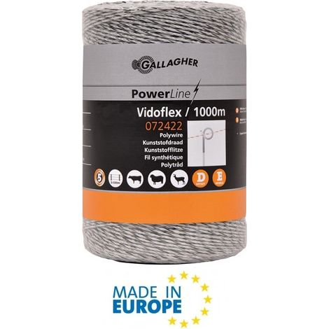 Filo Conduttore Bianco Lunghezza 1000 m Vidoflex PowerLine 6 GALLAGHER per Recinzioni Elettriche (1/5)