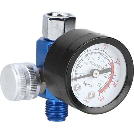1/4 ”Regulateur de pression d'air, regulateur de pression d'air pour pistolet de pulverisation, pistolet de peinture, vanne de regulation de pression, vanne de regulation de pression, accessoires d'ou (1/4)