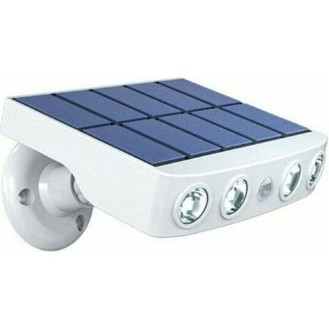 Lntyq Lampe solaire extérieur étanche orientable avec détecteur de mouvement - Panneau a recharge rapide Haute Qualité - 4 Leds COB Blanc froid 500 Lumens - Allumage automatique IP65 Neige Pluie Chale (1/4)