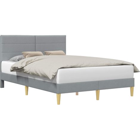 Maison Exclusive - Bettrahmen mit Kopfteil Hellgrau 120 x 190 cm