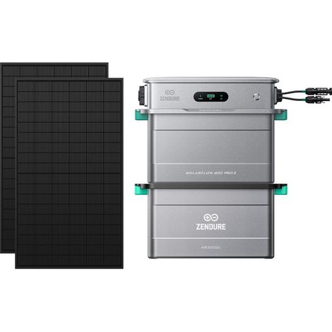 Zendure SolarFlow 800 Pro 2 - Stockage énergétique solaire domestique 800W, gestion intelligente, IP65, avec 450Wx2 Panneau Bifacial, avec AB2000L (1/5)