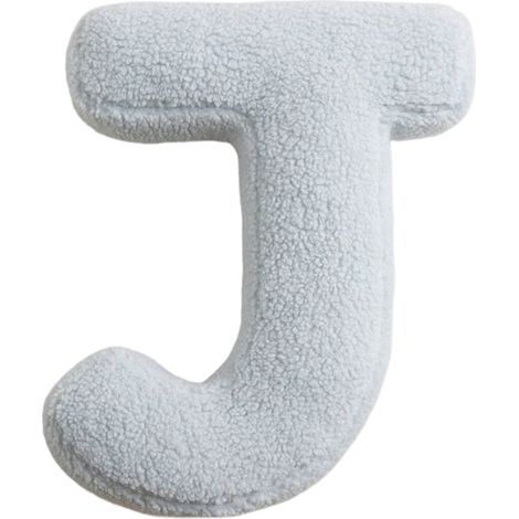 cojín con la letra J, terciopelo suave, alfabeto inglés, decoración para sala de estar/dormitorio infantil, regalo de cumpleaños (1/5)
