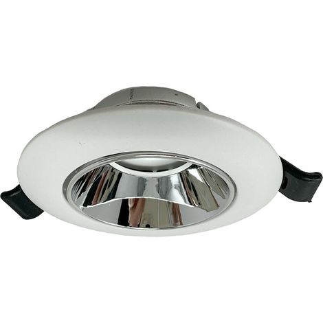 Portafaretto tondo orientabile ad incasso per soffitto supporto per faretto bianco e argento controsoffitta (1/5)