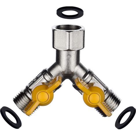 Rechange Valve G 1/2 Raccord Y Laiton Vanne 3 Voies En Douchette Adaptateur Robinet D'arrêt Pour Cuisine Ou Salle De Bain (1/5)