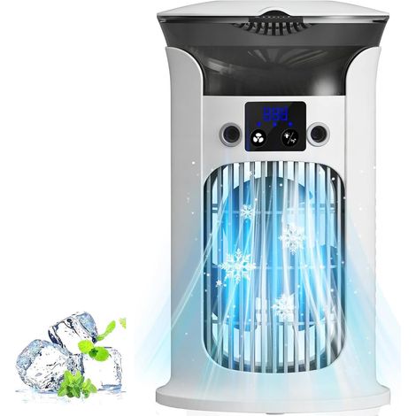 Mini climatiseur mobile, humidificateur, refroidisseur d'air, portable, sans tuyau d'échappement, silencieux, blanc (1/5)