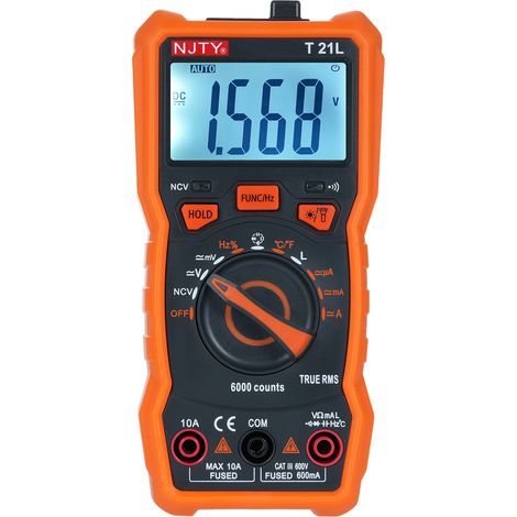 Multimètre numérique multifonctionnel, 6000 points, testeur de voltmètre portatif résistant aux brûlures pour la capacité d'inductance et la fréquence. (1/4)
