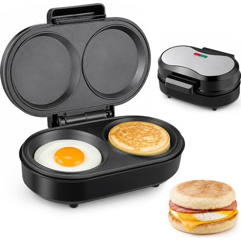 Piastra per pancake con rivestimento antiaderente, colore nero/acciaio inossidabile. (1/5)