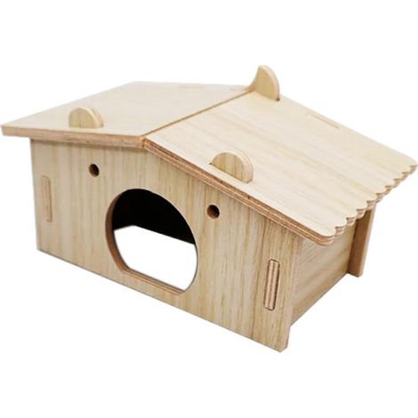 Maison pour hamster sans fond, un petit lieu pour grimper et se cacher, adapté aux hamsters syriens, facile à assembler et pouvant servir de décoration pour leur habitat. (1/5)