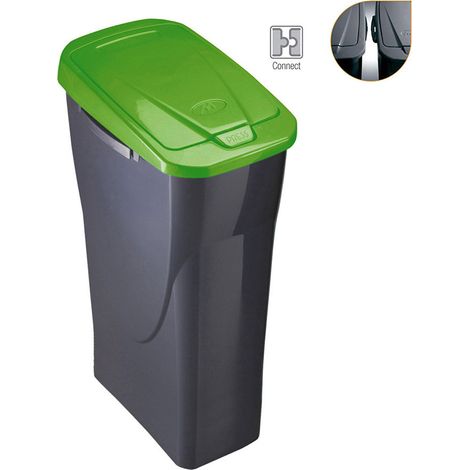 Bac à déchets tri sélectif 25 L – Couvercle manuel – Dimensions 21,5 x 36 x 51 cm – Polypropylène durable – Pour recyclage à domicile – Mondex