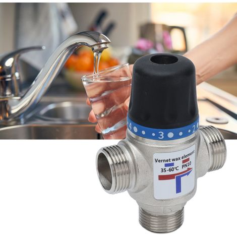Soupape de Mélange Thermostatique à Arrêt Automatique, Contrôle de Température, Grand Débit, Connexion G3/4 Pouce (1/5)