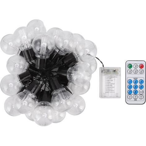 Ortviai Guirlande Lumineuse LED Extérieure Étanche 20 Ampoules G50, 8 m, Blanc Chaud, avec Télécommande (1/5)
