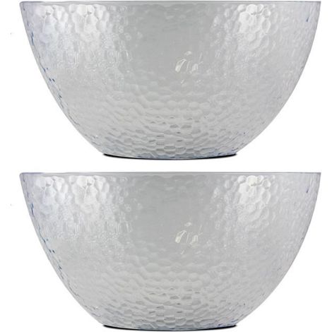 Lot de 2 saladier rond, bol de service - Diamètre 25.5 x Hauteur 14.5 cm -JUANIO