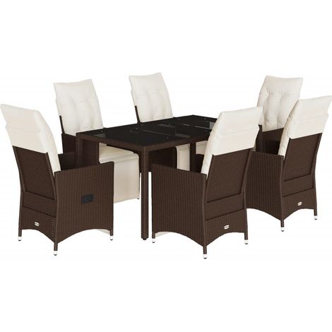 Maison Exclusive - Set de mesa y sillas jardín 7 pzas con cojines (1/5)