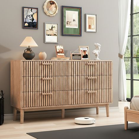Meuble de rangement en bois, meuble profondeur 30cm, armoire à tiroirs avec dispositif anti-basculement, commode 6 tiroirs, commode d'enfant, commodes chambre pour chambre, salon, entrée (1/5)