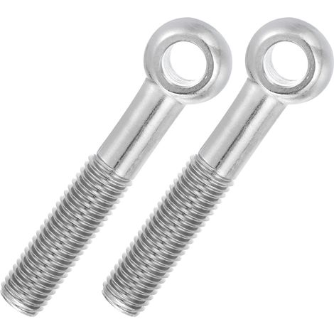 2 Pcs Boulon à Œil M18x100mm Boulon à Œillet de Levage pour Balancement d'Épaule, Vis Poisson en Acier Inoxydable 304, Filetage Métrique à Demi-Denture Trou Coulissant, Argentée (1/5)