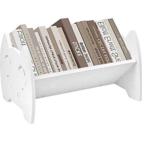 Petite Bibliothèque Bureau Enfant, 32x21,5x19,5 cm, Blanc, Rangement Livres, Chambre Bébé