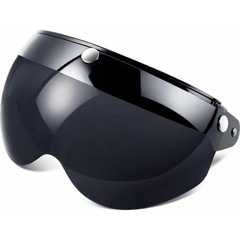 Motorcycle Helmet Visors, Universal Retro Helmet Visor 3 Press Stud Windproof Half Visor Helmet (1/5)