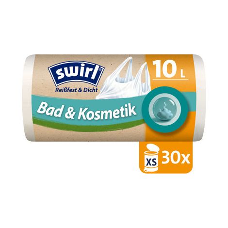 Swirl® 10 l Tragegriff-Müllbeutel Bad & Kosmetik Reißfest & Dicht (1/3)