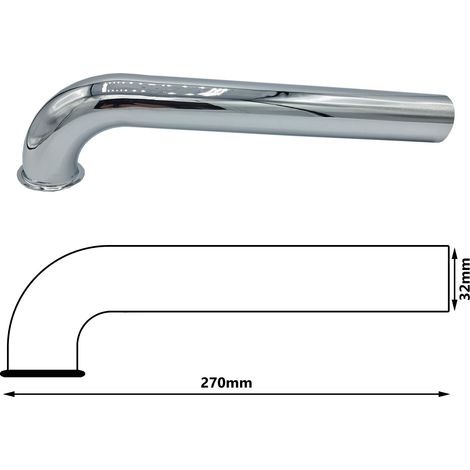 Gerades Rohr Krümmer 32mm Abfluss-Abfallbehälter Chrom-Ersatz 215mm lang (1/3)