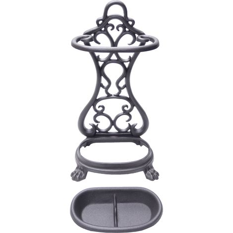 Porte-parapluie en fonte pour jardin avec bassin amovible (1/2)