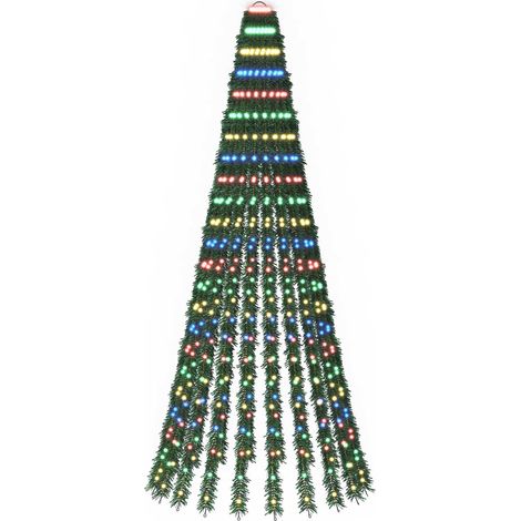 Árbol de Navidad LED 220 cm 460 LED Multicolor Acero Verde vidaXL (1/5)