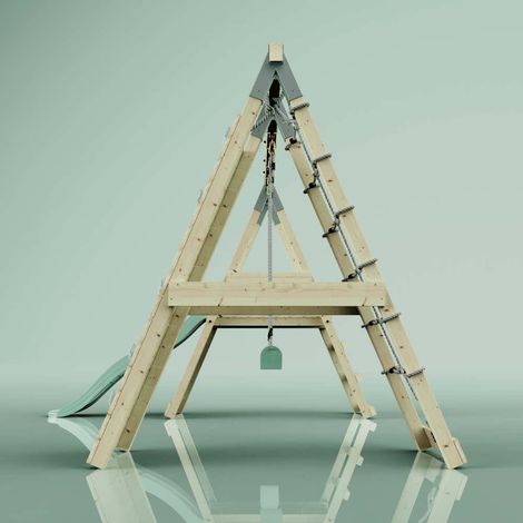 PolarPlay Klettergerüst Frosch aus Holz in Grün