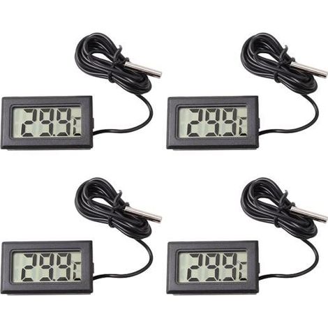 Thermomètre Hygromètre Intérieur,4 pièces Mini Thermomètre Digital Intérieur Thermomètre Frigo avec Sonde de Température Capteur (1/5)