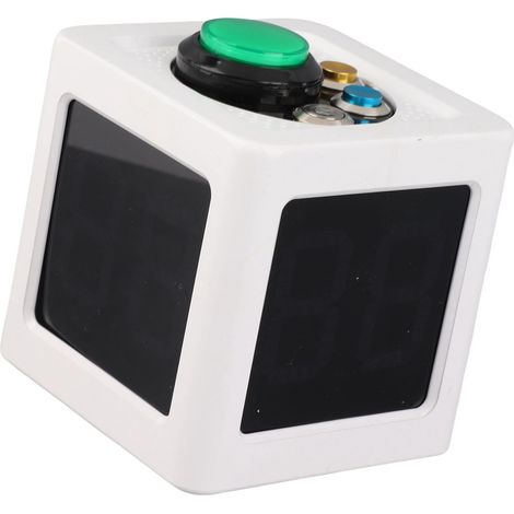 Chronomètre numérique Cube Timer 1,4 po à 4 faces avec compte à rebours pour poker, échecs et casinos privés (blanc). (1/5)