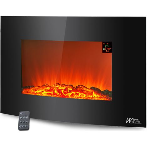 Dekorativer Wandkamin 2000 W mit Holzfeuer-Effekt mit Fernbedienung (1/5)
