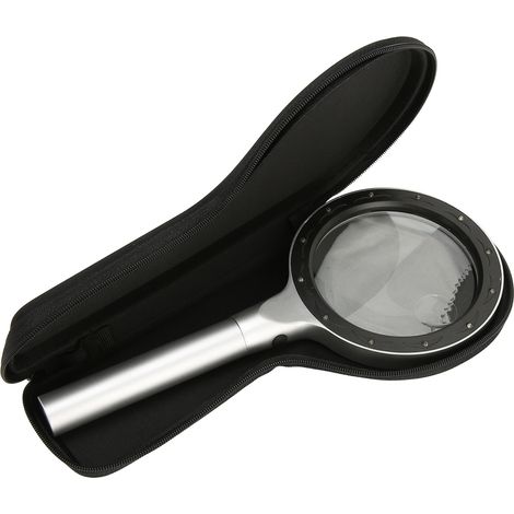 Loupe lumineuse 5X 10X avec 12 LED, grande lentille manuelle, 2 niveaux d'éclairage, pour lecture précise et travaux détaillés. (1/5)