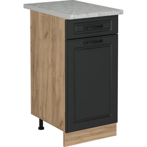 Mobiletto base per cucina R-Line, Antracite casa di campagna, 40 cm PL Marmo, Vicco