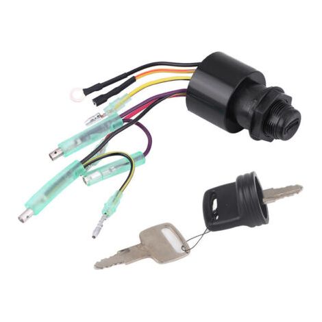 Interruptor de encendido para embarcaciones, interruptor de encendido con 2 llaves para caja de control remoto de motor fuera de borda Mercury 87-17009A5