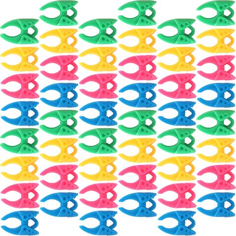 Ensemble de 48 clips de navette en silicone, anneaux de navette et clips de navette en plastique pour éviter le chevauchement des fils et les clips de fixation. (1/5)
