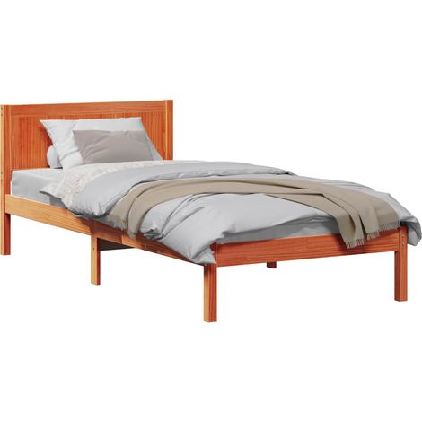 Maison Exclusive - Cadre de lit Marron 90 x 200 cm Bois de pin massif (1/5)