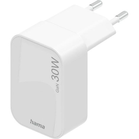 Hama  USB Ladegerät 30 W USB-C® USB PD 3.0, QC 2.0, QC 3.0 Weiß Steckdose GaN, USB Power Delivery (U
