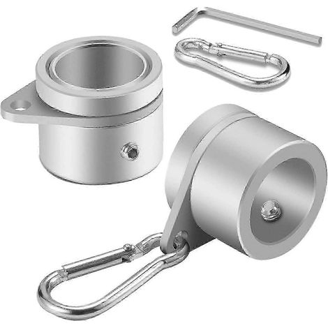 Lot de 2 anneaux de fixation pour mât de drapeau avec clips pivotants à 360° (système anti-emmêlement) (1/5)
