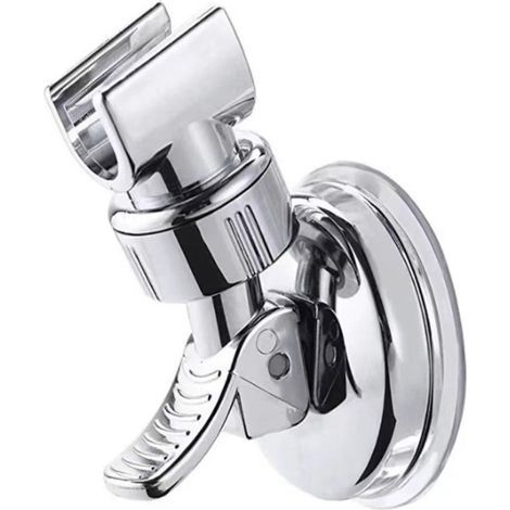 Support Douchette avec Ventouse, Accroche Pommeau de Douche Réglable Amovible, Support de Douche à Ventouse à Rotation 360 °, Accessoire Douche pour Maison Hôtel Salle de Bain, Sans Percage (1/5)
