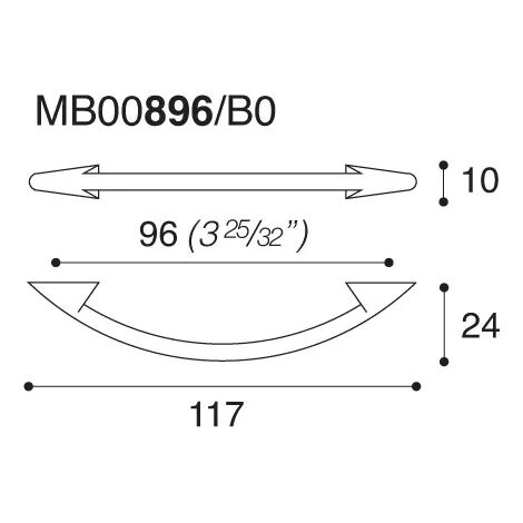 MANIGLIA 896 C MM.96 CROMO SATINATO (1/3)