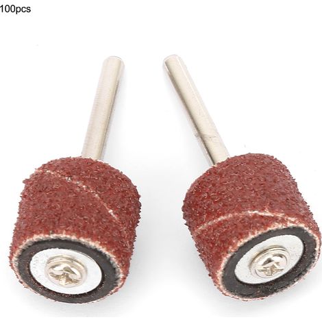 100 disques abrasifs annulaires de 12 mm, accessoire de ponçage, 2 tiges (1/5)