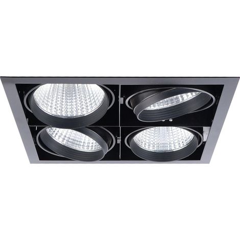 KIT QUADRA QUATRO -Downlight orient. noir 4 mod. LED 34W 4000K 40° 3400lm incl ARIC 51278