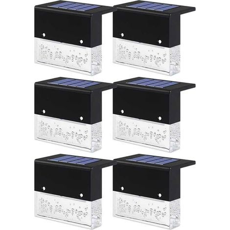 6 Pcs Solaire Pont Lumières Imperméable Extérieur Solaire Marche Lumières LED Solaire Lampe Clture Poste Lumières pour Extérieur Allées,Cour,Chemin,Escalier - As Image Show,6 pcs (1/5)