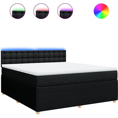 Maison Exclusive - Boxspringbett mit Matratze Schwarz 180x200 cm