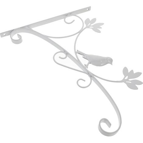 Blumenständer aus Weißem Eisen mit Wandhalterung Hoher (1/5)