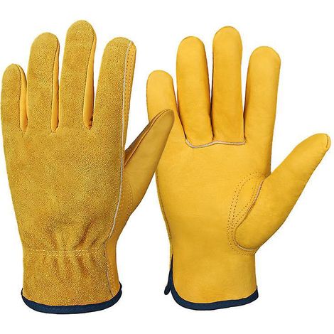 une Paire De Gants De Jardinage Xl Jaunes, Gants De Travail Avec Poignets Lastiques Pour Hommes Et Femmes - Durables Et Anti-transpiration Pour Un (1/5)