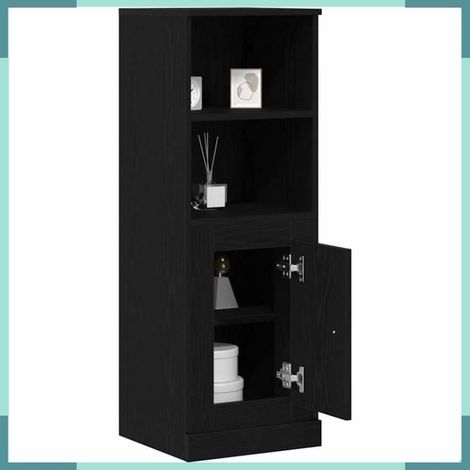 Meuble haut - 862821 - Chêne noir - Bois d'ingénierie - 1 porte (36 x 35,5 x 103,5 cm) (1/5)