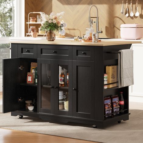 table repas rangement pliable 151,5 cm bois noir OKMYHOME (1/5)