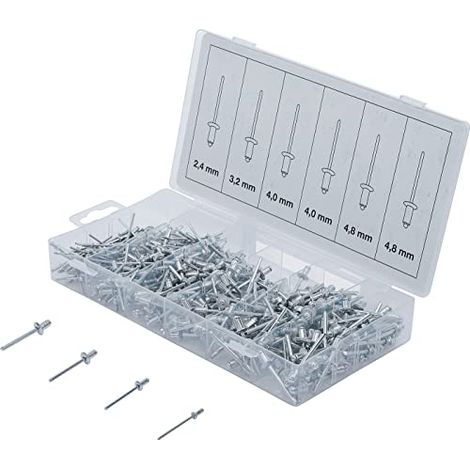 Assortimento rivetti a strappo Alluminio 2,4 - 4,8 mm 400 pz. (1/4)