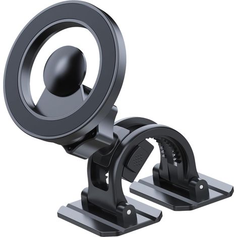 Support de téléphone magnétique – Support de voiture pliable rotatif à 360°, support magnétique universel avec adhésif métallique Support de téléphone sécurisé pour tableau de bord, pare-brise (1/5)