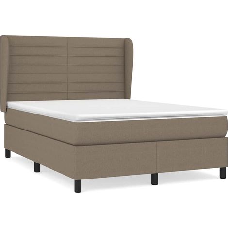 Maison Exclusive - Giroletto a Molle con Materasso Tortora 140x190 cm in Tessuto (1/5)